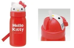 Skater Hello Kitty Drink Bottle - 350ml Kids' Water Bottle with Straw