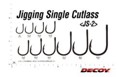 Decoy JS-2 Jigging Single Cutlass Assist Hook -FishCandy Geschaft decoy js 2 jigging single cutlass detail2